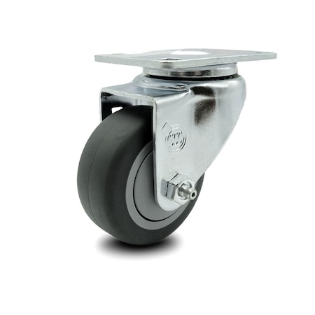 Service Caster 3.5 Inch Thermoplastic Rubber Wheel Swivel Top Plate Caster SCC-20S3514-TPRB-TP2